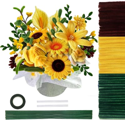 200 Stuks Bloemen Boeket Rassers in 3 Kleuren voor Creatieve Handwerken met Bloemdraad en Chenille Draad voor Decoraties en Ambachten
