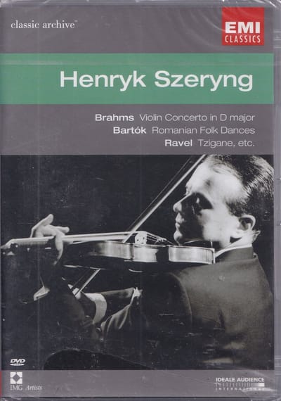 DVD Henryk Szeryng - Diverse componisten - Henryk Szeryng (viool), Orchestra de la Société des Concerts du Conservatoire o.l.v. Paul Paray, Tasso Janopoulo, Michael Isador (piano)