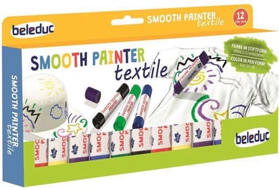 Beleduc Set Of 12 Smooth Textile Painter - UNI