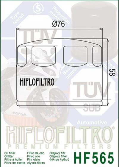 Filtre à huile Hiflofiltro pour Moto Aprilia 750 Smv Dorsoduro 2008 à 2016 Neuf