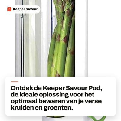 Dailygoods- Bewaarbeker - Verlengt houdbaarheid - Groenteopslag - Transparant - Duurzaam - 25 cm hoog - Optimale hydratatie - Kruidenbewaardoos
