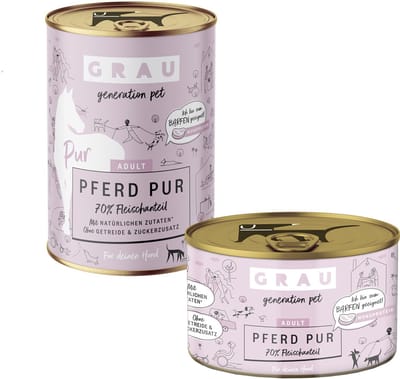 GrauExc ADULT Puur Hondenvoer - Paard - 6 x 400g