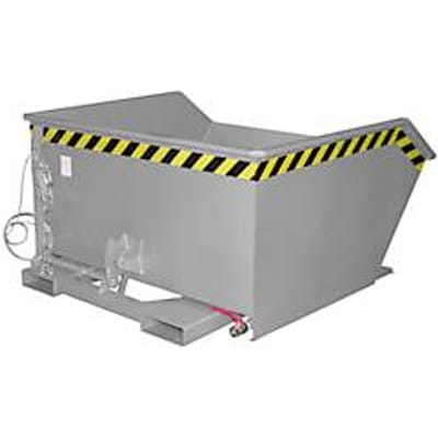 Bauer GU-E 750 kipcontainer, met zeefplaat & aftapkraan, olie-/waterdicht, geschikt voor vorkheftrucks, B 1280 x D 1440 x H 680 mm, muisgrijs RAL 7005