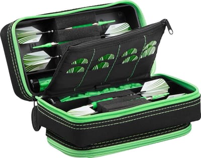 Dartkoffer voor 6 Darts met Opbergvak en Ruimte voor Accessoires
