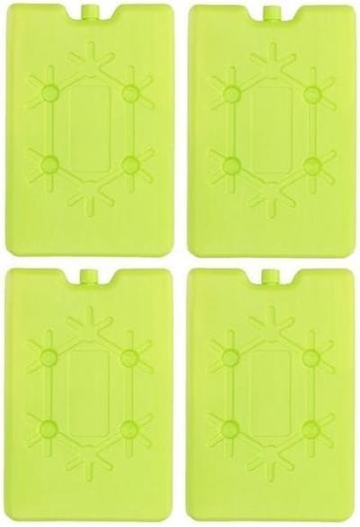 4x Koelelementen fel groen 16 cm - Koelblokken/koelelementen voor koeltas/koelbox