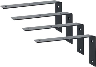 Stevige L-vormige Wandbeugels voor Planken - Set van 4 Roestvrijstalen 90° Hoeksteunen voor Houten Planken (226 x 126 mm)