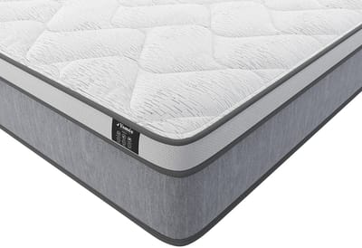 Vente-unique Set 90 x 190 cm bedbodem met opbergruimte, wit + matras met pocketveren van 22 cm dik - SERENITE van YSMÉE