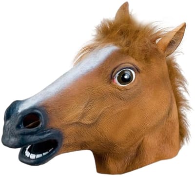 Dailygoods- Paardenhoofdmasker - Bruin Latex - Grappige Capuchon - Feestkostuum - Rollenspel - Milieuvriendelijk - Geschikt voor Halloween/Pasen - Masker