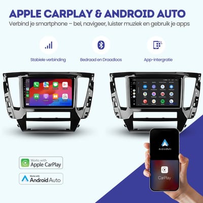 CarPlay autoradio geschikt voor Mitsubishi Pajero | 2019 t/m 2025 | Android 13 | Draadloos Apple CarPlay & Android Auto | 2GB + 32GB | QuadCore processor | Denago DNG-A186 | 2025 model | 2019 2020 2021 2022 2023 2024 2025 | Bluetooth & Wifi