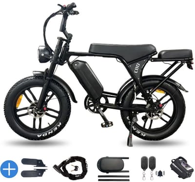Ebikekopen.com Fatbike V20 Mini - Roze gold - Rijklaar - Hydraulische remmen - 2026/2027 Model - Incl. Slot - Telefoonhouder - Alarmsysteem - Achterrekje - Voetensteuntje - Met Accessoires - Elektrische Fiets - Bluethooth Speaker - QmWheel