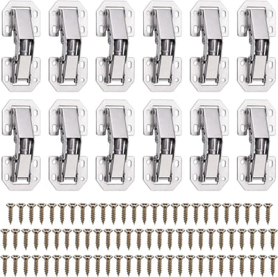 Hinges voor Keukenkastdeuren, 10 Stuks, Verborgen Scharnieren, Schroef Scharnieren, 90° Draaibaar, 77 x 32 mm, Ideaal voor Kastdeuren en Meubels