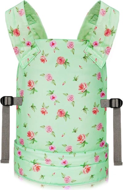 Draagzak voor Poppen tot 45 cm met Verstelbare Banden voor Kinderen - Groen