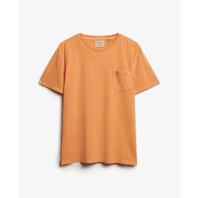 Superdry Classic Cotton Linen Pocket T-shirt Relaxed Pasvorm Orange Grootte: M