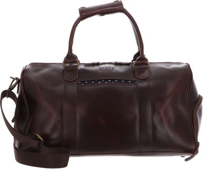 BUCKLE & SEAM Leren Reistas Collin Dot Weekender Brown Bruine