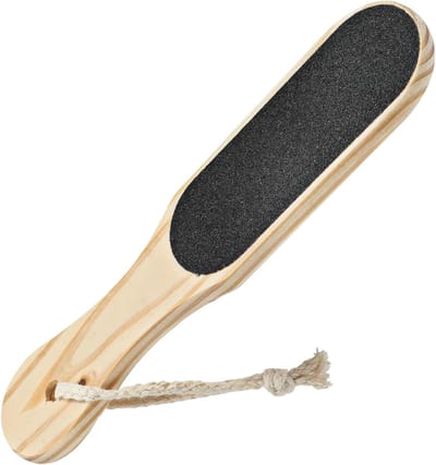 Dubbelzijdige houten voetvijl met lanyard - Eenvoudige callusverwijderaar voor harde huid, dode huid en voetverzorging voor natte en droge voeten
