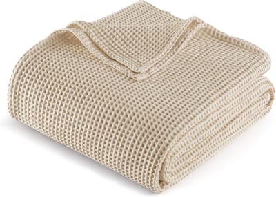 Katoenen Plaid - Zachte Deken - Comfort Thuis - Gewatteerd Motief - 130x170 cm - Kaki