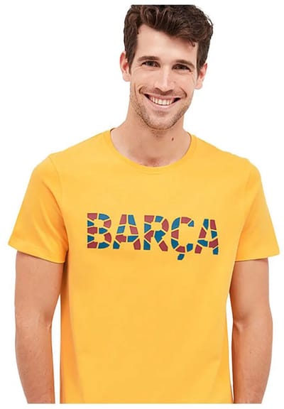 BarÇa Trencadis T-shirt Met Korte Mouwen Geel M Man