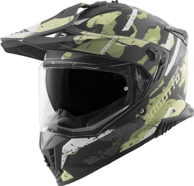 Bogotto FG-601 Sniper Zwart Grijs Groen Fiberglas Enduro Helm - Helm