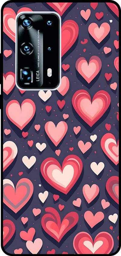 Smartphonica Telefoonhoesje Geschikt voor Huawei P40 Pro Plus met Hartjes Opdruk - TPU Backcover Case With Heart Design geschikt voor Huawei P40 Pro Plus
