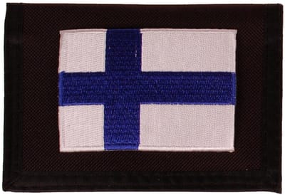 Portemonnee zwart 14x10cm - Vlag Finland - 8x6cm