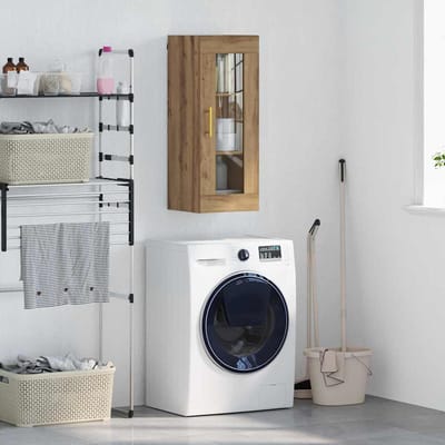 vidaXL - Wandkast - Artisan - Eiken - 34,5 - x - 34 - x - 90 - cm