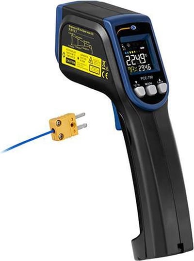 PCE-780 Infrarood thermometer - tot 1400 °C - temperatuur, luchtvochtigheid en dauwpunttemperatuur - optisch alarm