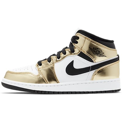 Air Jordan 1 Mid Metallic Gold Black White (GS) - Maat 38