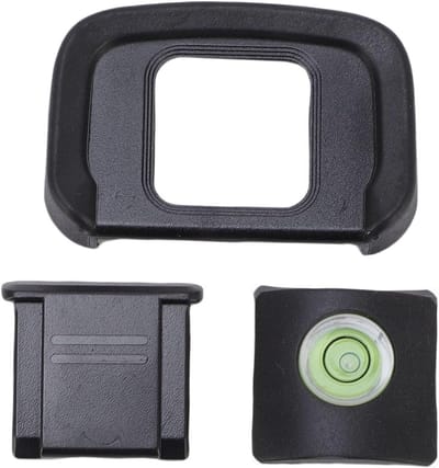 Camera Accessoires Set - Zoeker Oogcup - Fotografie Comfort - Geïntegreerd Waterpasje - 8 x 7 x 4 cm - Zwart