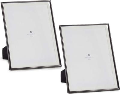 Giftdecor Fotolijstje voor 20 x 25 cm foto - 2x - zwart - metaal - frame 23 x 28 cm - passe partout