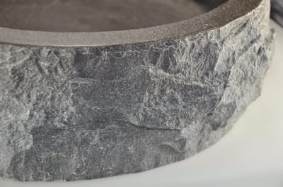 Wiesbaden Raw Waskom Rond Hamerslag 40 x 12 cm - Hardsteen Gezoet