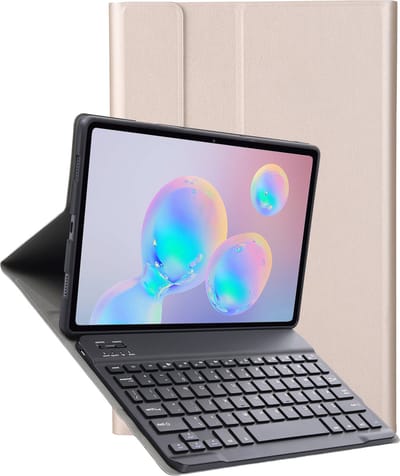 Hoesje - Geschikt voor Samsung Galaxy Tab S6 Lite - Toetsenbord Case - Keyboard Book Cover - Hoes - Goud