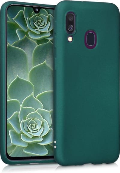 kwmobile telefoonhoesje geschikt voor Samsung Galaxy A40 - Hoesje voor smartphone - Back cover in metallic donkergroen