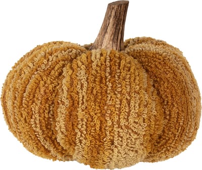 Clayre & Eef Decoratie Pompoen 13 cm Geel Oranje Polyester Herfst decoratie
