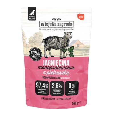 500g Wiejska Zagroda Monoprotein Adult Lam natvoer voor honden