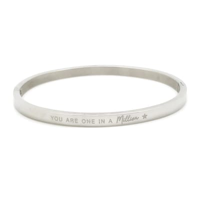 Bangle Steel armband "YOU ARE ONE IN A MILLION" Zilver
