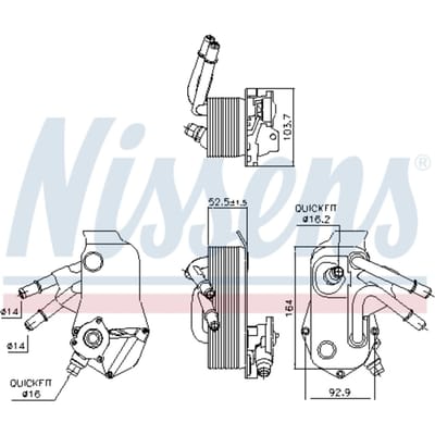 Olie radiator, automatische versnellingsbak NISSENS 91224