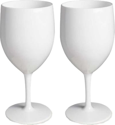 Fjesta© Kunststof Wijnglazen - 27cl - Wit - 2 Stuks