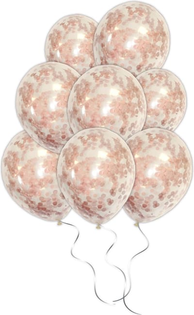 LUQ - Luxe Rose Gouden Confetti Helium Ballonnen - 10 stuks - Verjaardag Versiering - Decoratie - Rose Goud Latex Ballon