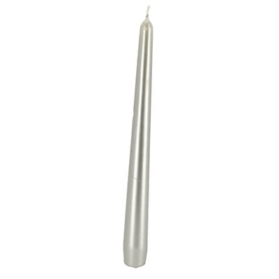 Bolsius - Gotische kaarsen - 245/24 - 4 stuks per verpakking - Special Essentials - Metallic White Silver