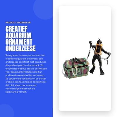 Dailygoods- Aquarium Ornament Creatief - Onderzeese Schatkist - Duiker - Vistank Decor - Onderwater Decor - Uniek Design - Onderwaterdecoratie