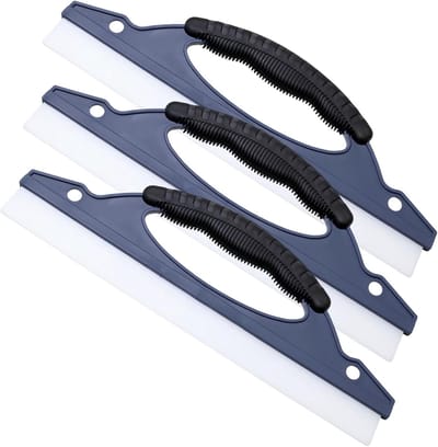 Douchewandtrekker set van 3 stuks, 31 cm, afneembaar met boogvormige handgreep, ideaal voor glazen deuren, tegels en autoruiten, effectief water verwijderen en drogen