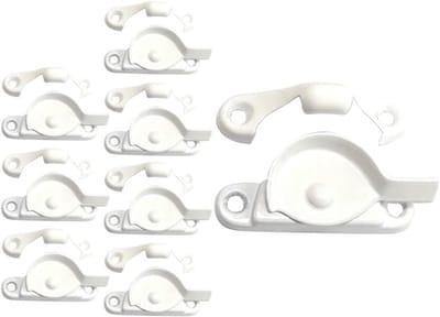 Raam Sjerp Slot - Venster Grendel - Rammelen Verminderen - Zink Gegoten - 8 Stuks - Wit Geborsteld
