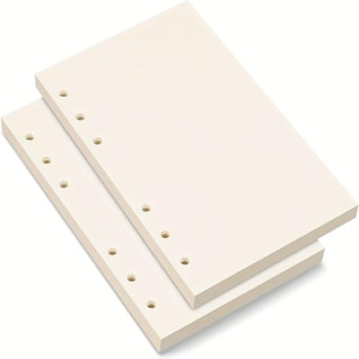 100 Feuilles A5 Papier de Recharge Inserts pour Classeur Perforation 6 Trous, Papier Épais Anti-Bavure, Surface d'Écriture Lisse pour Journaux, Agendas, Cahiers A5