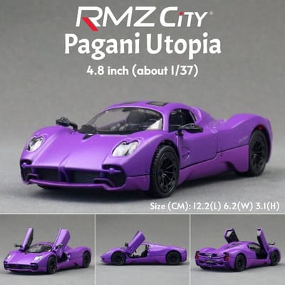 1/38 Pagani Utopia Super Sport Speelgoedauto Model Rmz City Diecast Voertuig Miniatuur Pull Back Collectie Cadeau Voor Kinderen Jongen Kind