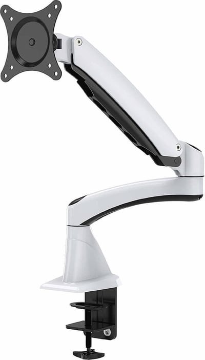Home Office - VIISAN - DS112F WIT- Monitorarm Standhouder Tafelmontage voor schermen van 15 - 27 inch - VESA 75/100 DS112F Wit