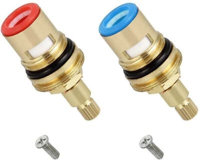 TOVBMUP Kraanklepkop - 2-pack - 1/2 inch - 20-tands kraankleppatroon - Keramische messing klepschijf - Vervangende kraanklep - Kraanklepaccessoire - Geschikt voor badkamer en keuken