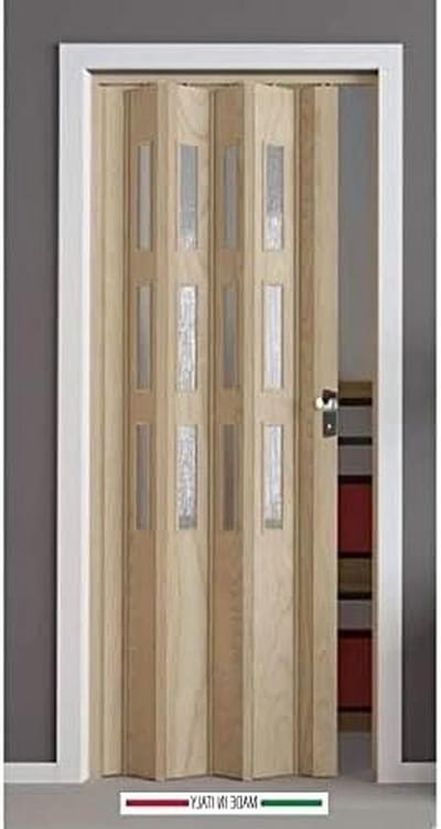 PVC Vouwdeur - Binnendeur Ruimtebesparende deur - Ruimte Verdelen - Omkeerbare Opening - 885 x 214 cm - Cederhout