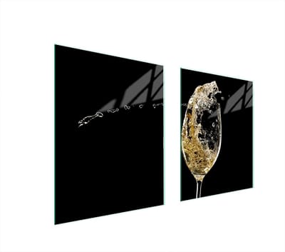 TMK ArtDeko Serie - Glazen Beschermplaat voor Fornuis - 85x52 cm - Wijnkleur - Gehard Glas