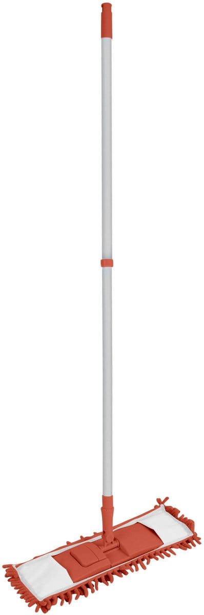 Urban Living Vloerwisser - met steel - oranje - verstelbaar - dweil - mop - microvezel dweil