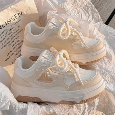 Kleine Witte Schoenen Dames Lente Nieuwe Veelzijdige Niche Originele Damesschoenen Casual Sport Board Schoenen Tide 40 beige
